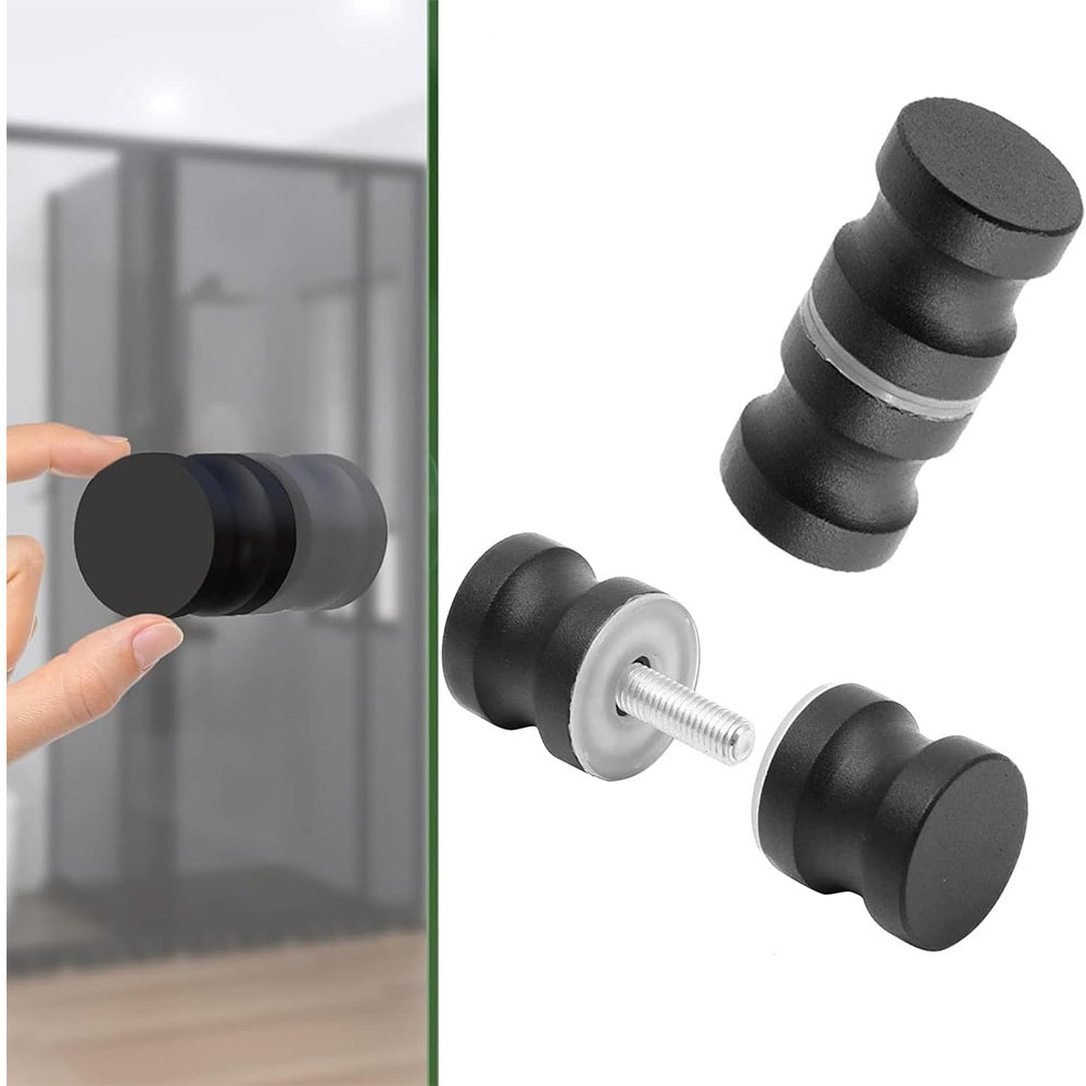 Home Bathroom Hardware - Aluminum Glass Door Knob Black Silver