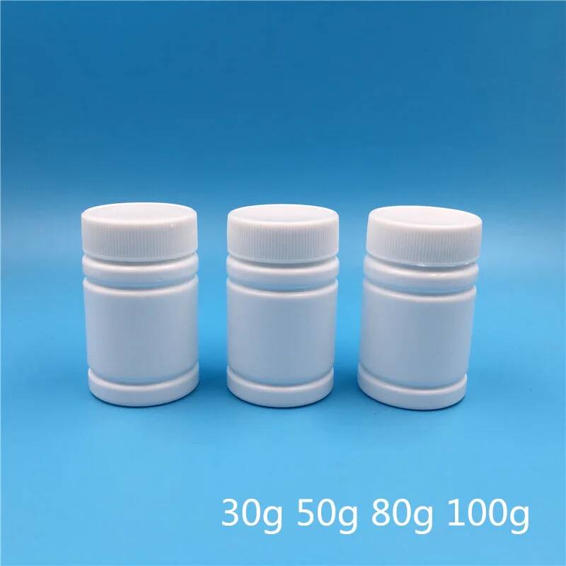Bath Salts Jar - 50 Pcs HDPE White Plastic Empty
