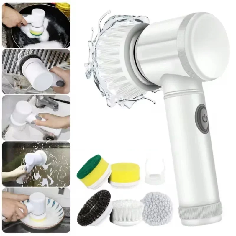 Home Bathroom Products - 5 in1 Electric Spin Scrubber, Spin