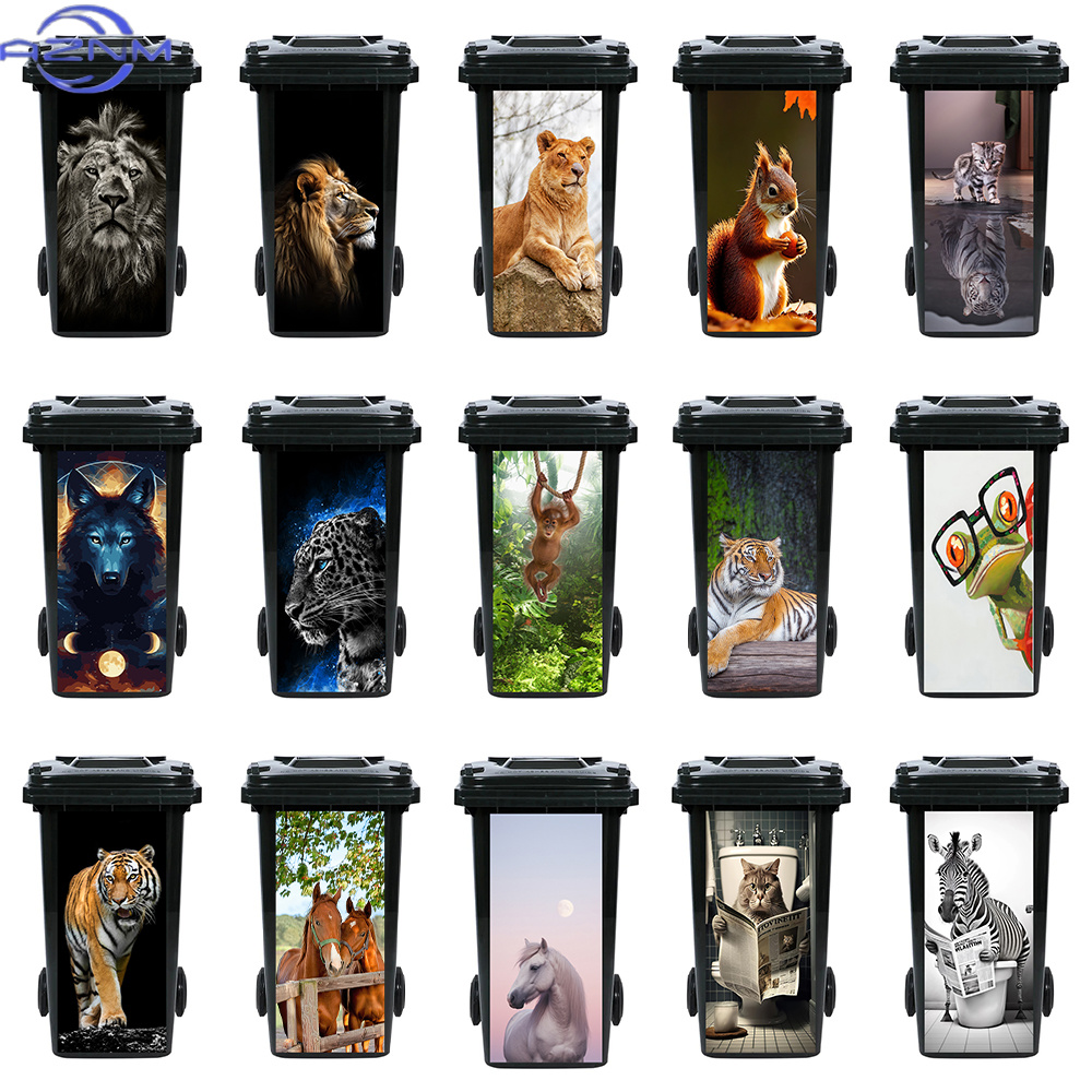 Home Bathroom Trash Can - Fierce Animals Bin Sticker Trash Can