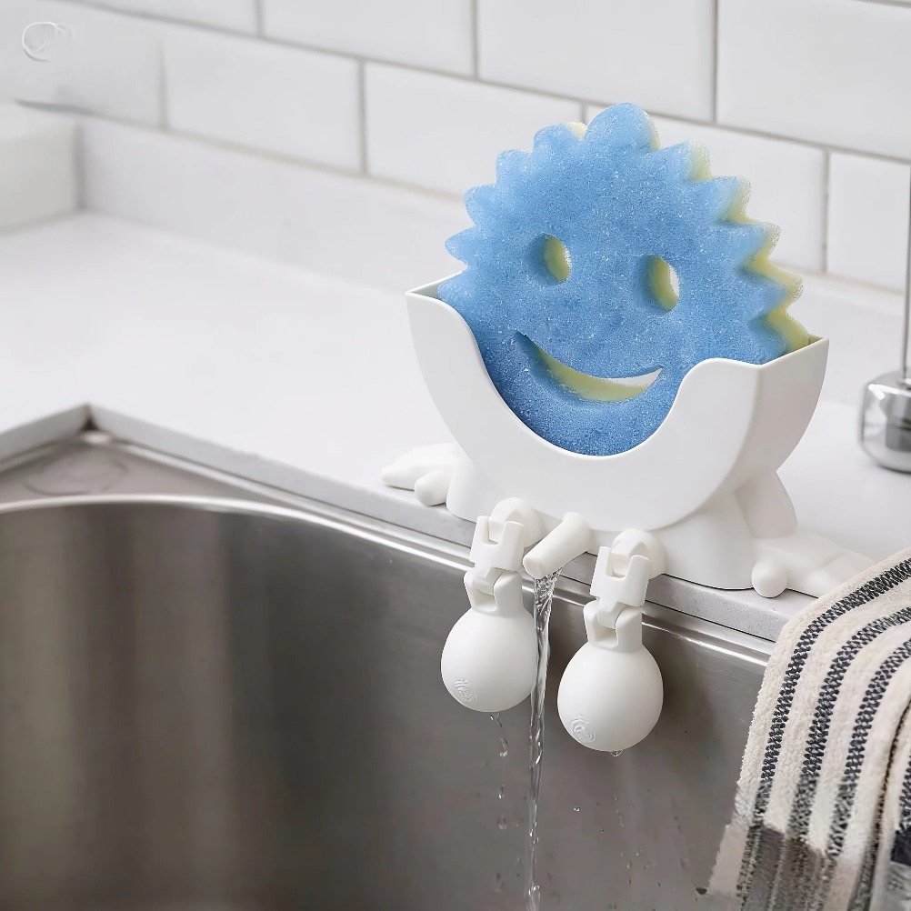 Home Bathroom Sink - Drainable Soap & Sponge Holder 2-in-1