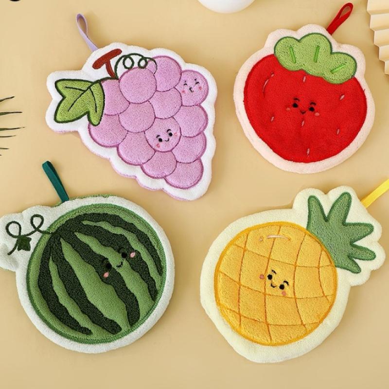 Home Kitchen Bathroom Cleaning - Fruit Hand Towel Kitchen Absorbent Cleaning