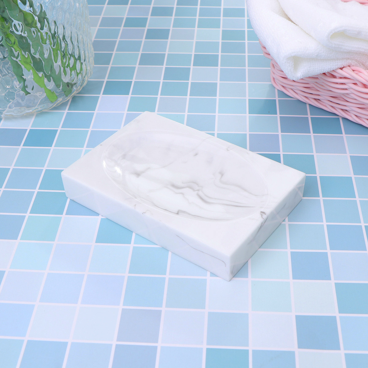 Home Kitchen Bathroom Cleaning - 1Pcs Soap Holder Simple Ink Painting