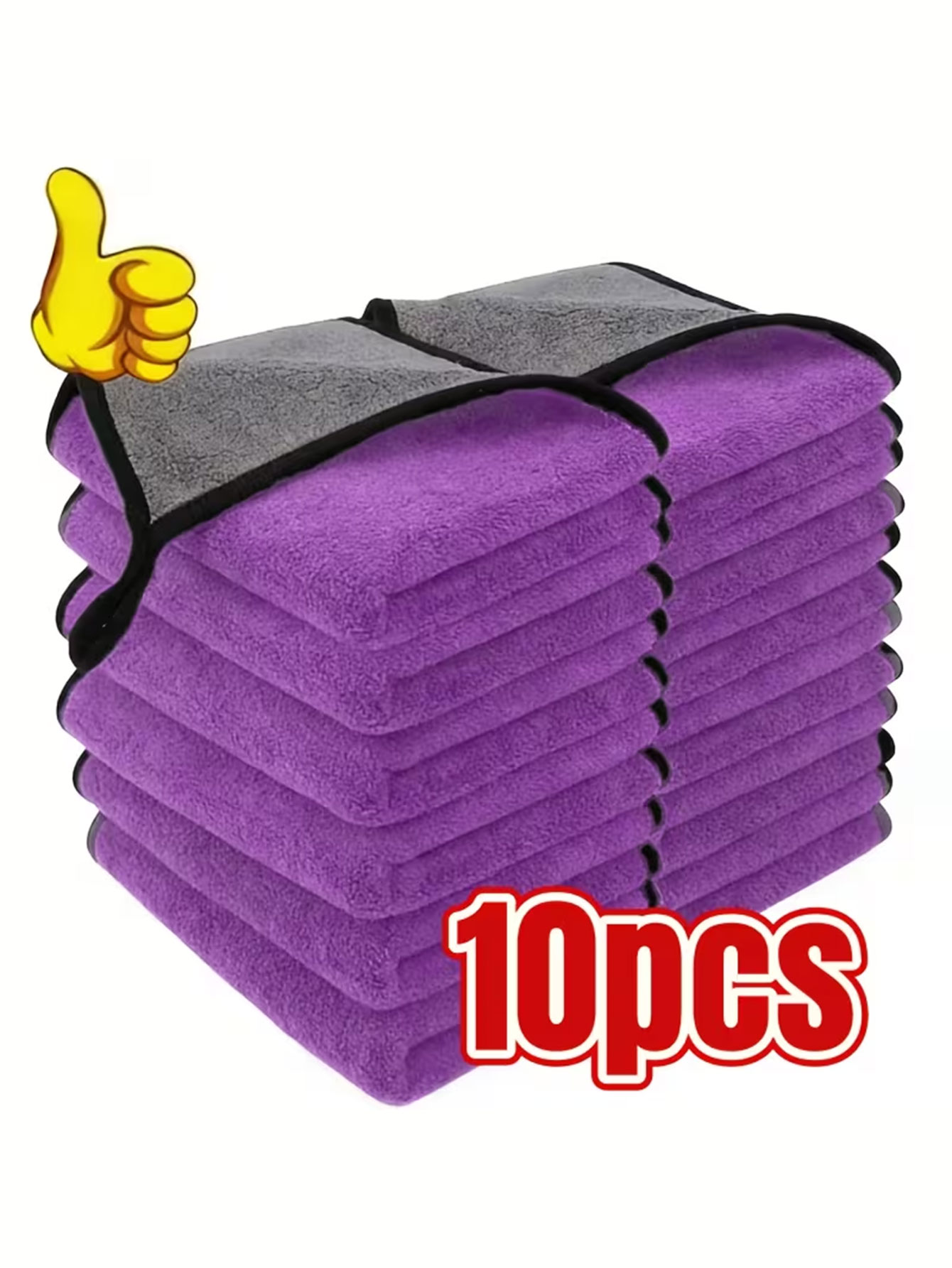 Home Kitchen Bathroom Cleaning - 10-Pack Double-Sided Coral Velvet Microfiber Cleaning