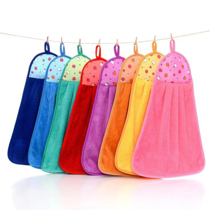 Home Kitchen Bathroom Cleaning - Super Absorbent Hanging Hand Towel Soft