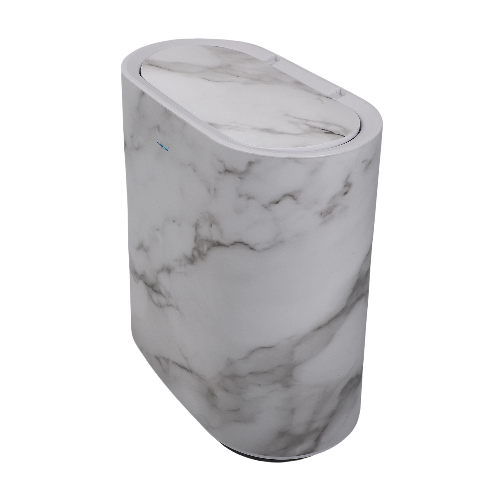 Home Bathroom Trash Can - Marble Pattern Slim Trash Can With
