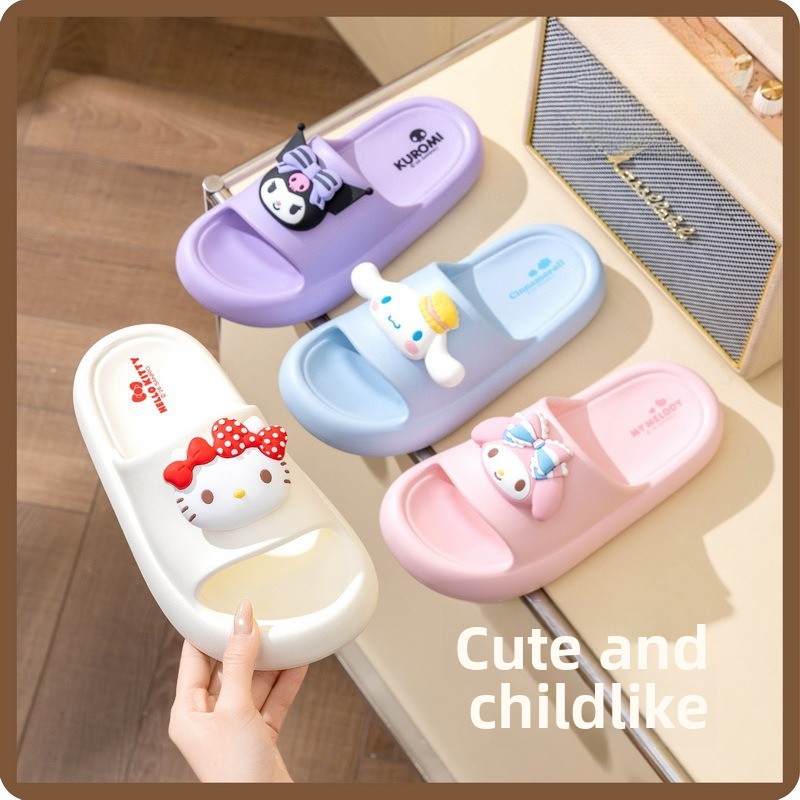 Home Goods Bathroom Sets - Hello Kitty Family EVA Slippers, Non-Slip