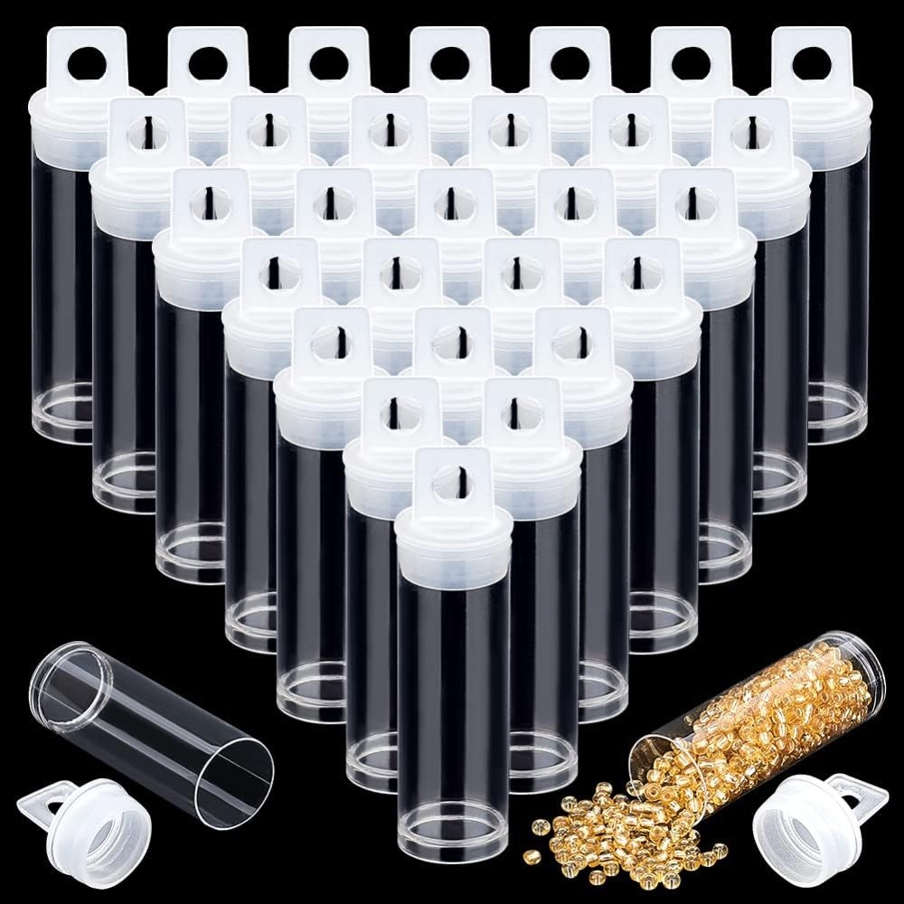 Bath Salts Jar - 30pcs Clear Tube Bead Containers Plastic
