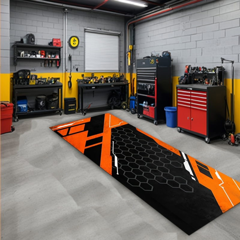 Home Bathroom Floor Mats - VIKAMA Motorcycle-themed Carpet: Durable, Non-slip Kitchen,