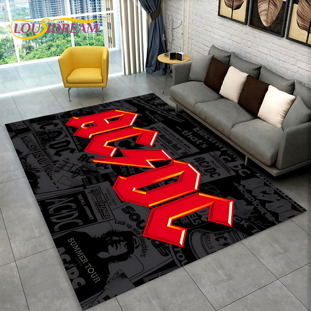 Home Bathroom Floor Mats - AC/DC Rock Band Area Rug Large,Carpet