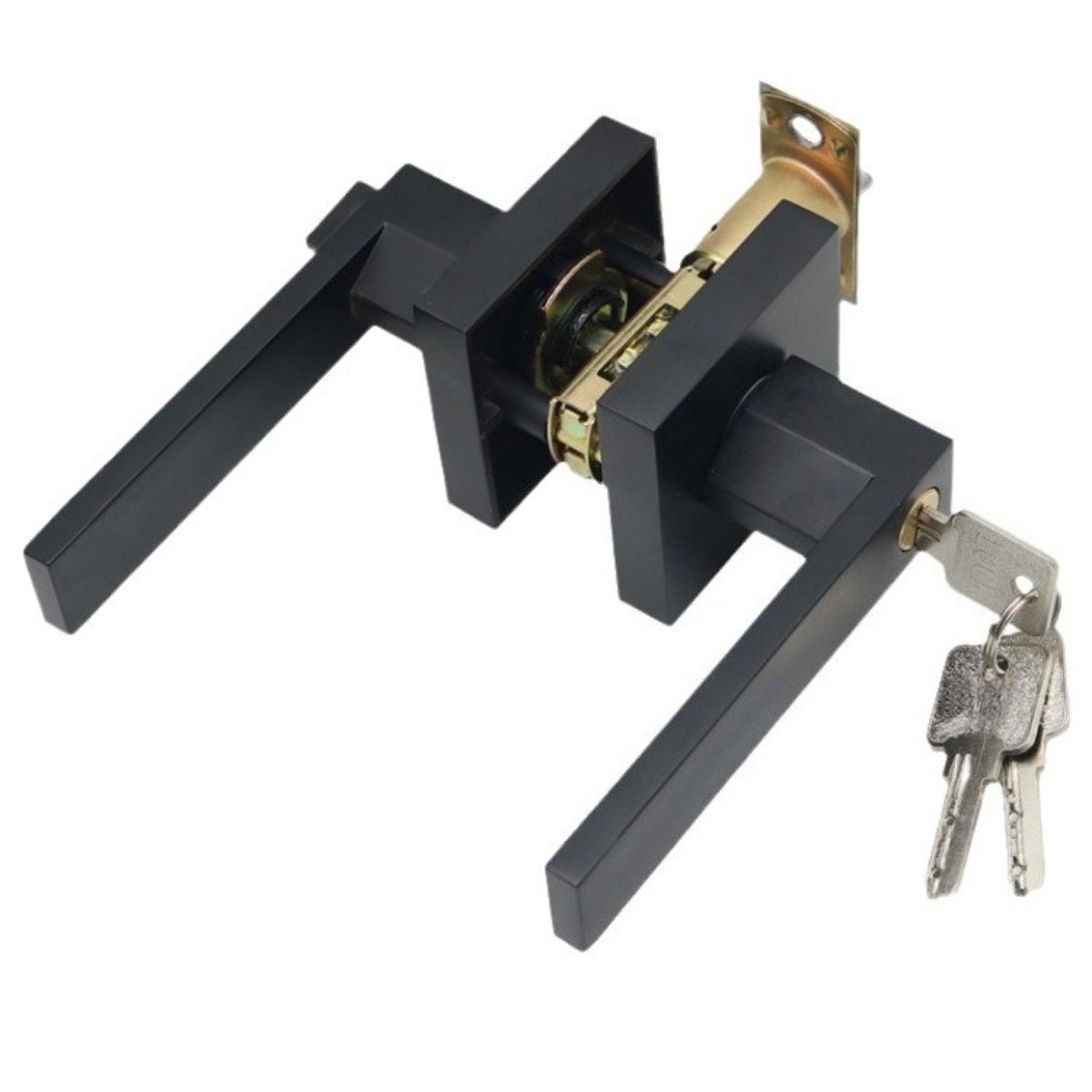 Home Bathroom Hardware - Privacy Door Lock Black Lever Handle