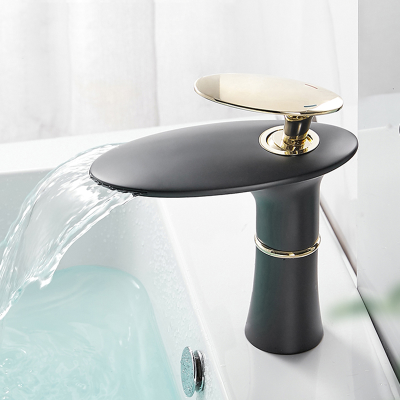 Home Hardware Bathroom Sinks - Waterfall Basin Faucet White Gold Hot