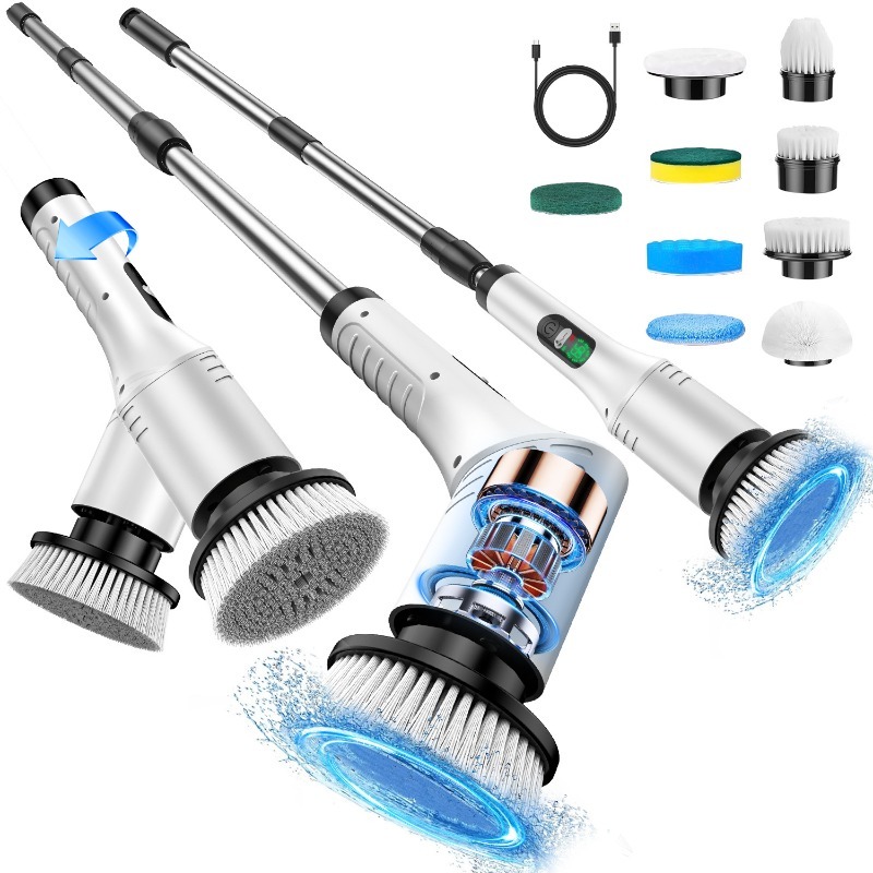 Home Bathroom Products - Electric Spin Scrubber 9 in 1
