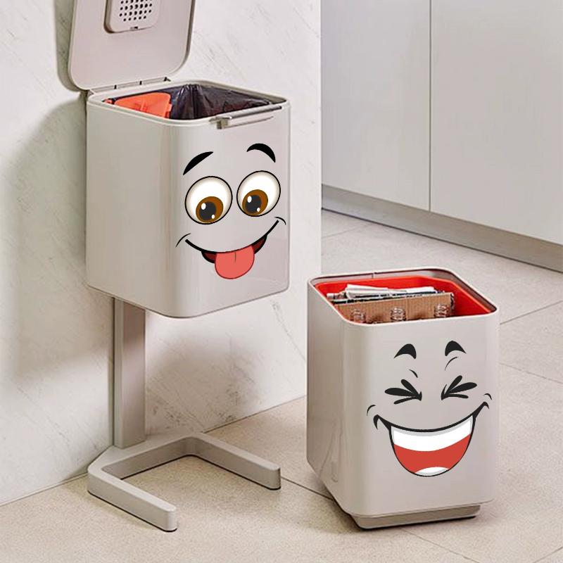 Home Bathroom Trash Can - 4 Pc Removable Trash Can Stickers
