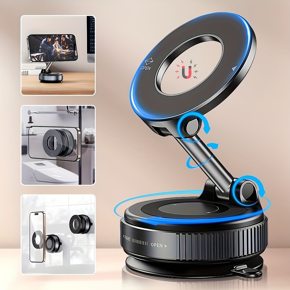 Home One Bathroom Accessories - Suction Cup Magnetic Phone Holder Vacuum