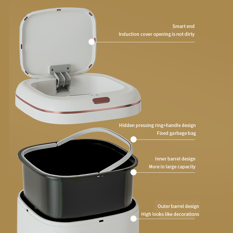 20/35/40L Smart Trash Can Larg - Home Bathroom Trash Can ulasan dan harga