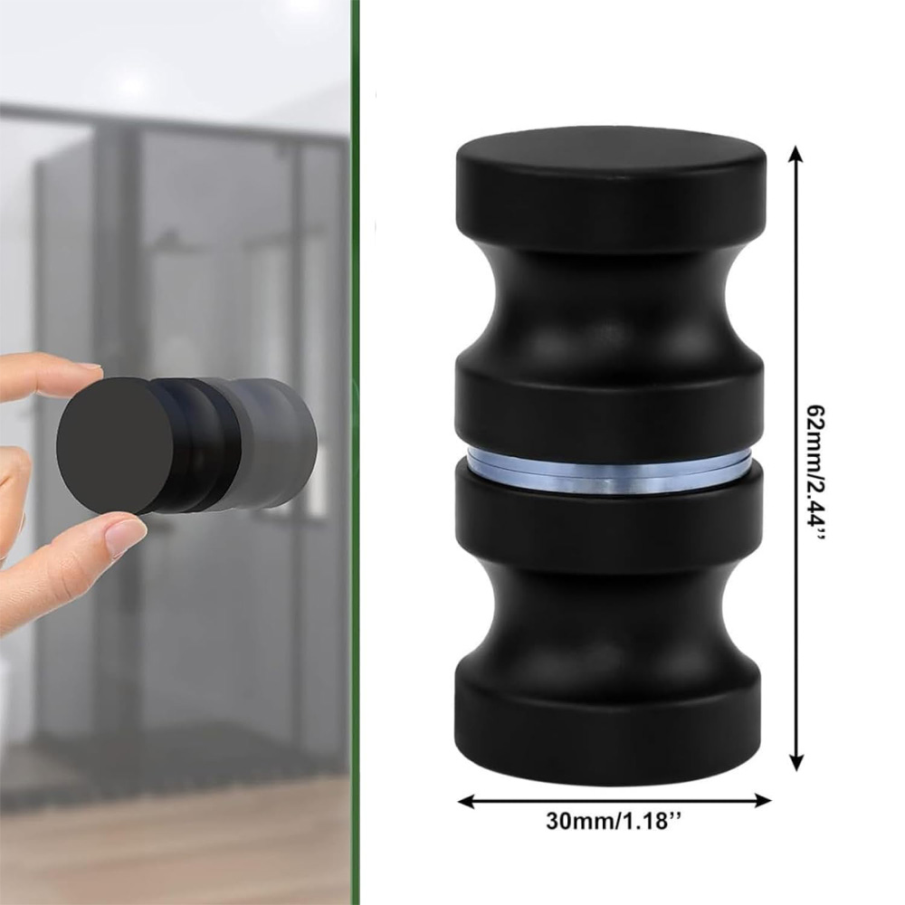 Aluminum Glass Door Knob Black - Home Bathroom Hardware ulasan dan harga