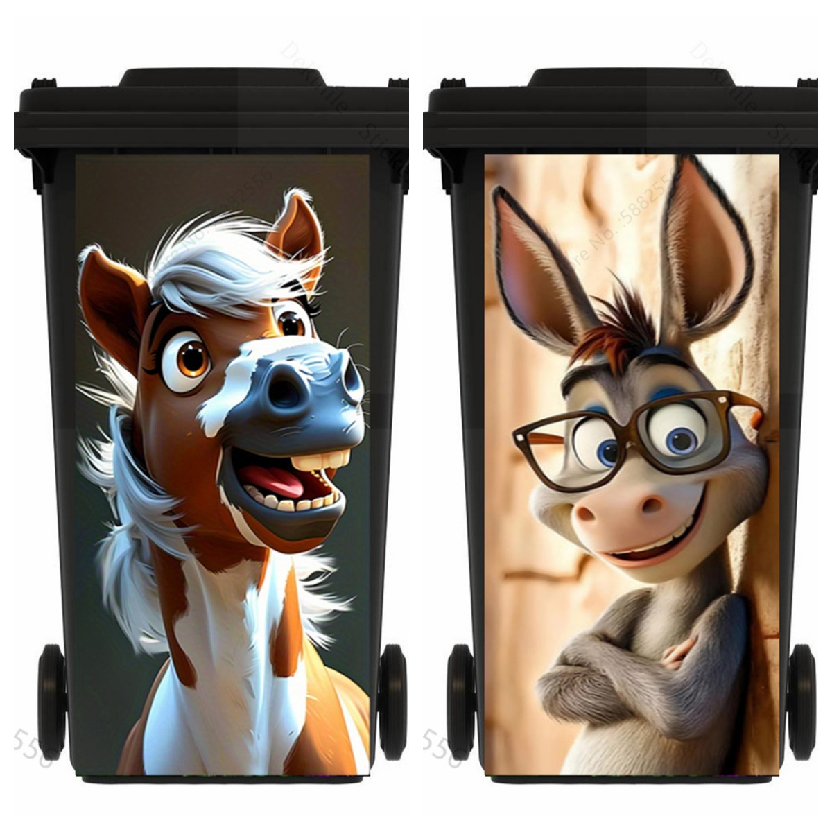 Funny Cartoon Horse Trash Can  - Home Bathroom Trash Can ulasan dan harga