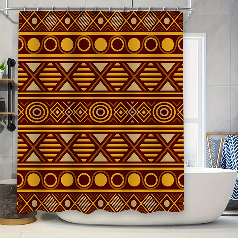 Geometric Shower Curtain Water - Home One Bathroom Accessories ulasan dan harga