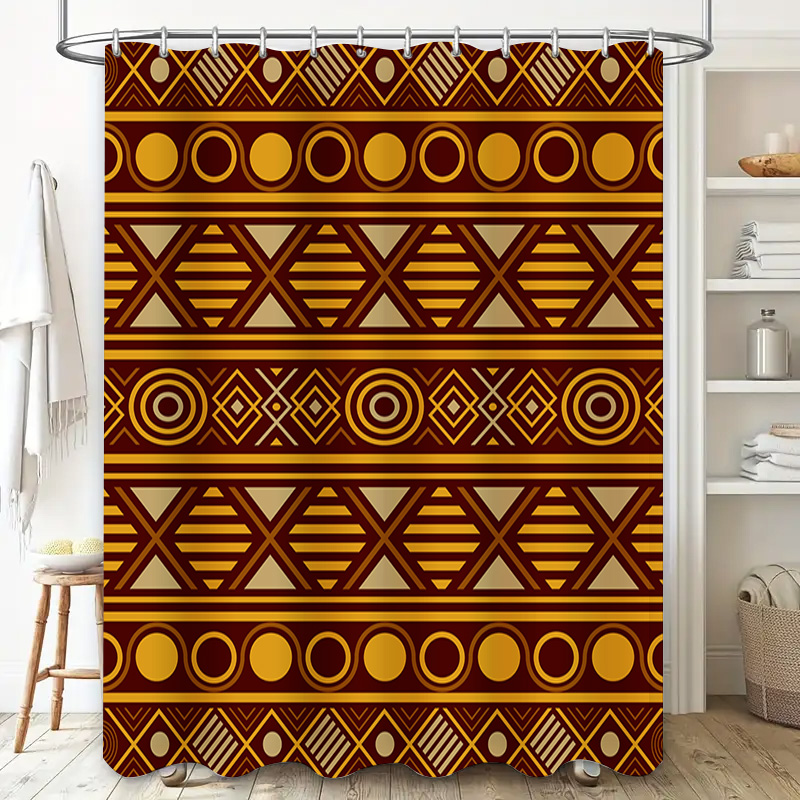 Geometric Shower Curtain Water - Home One Bathroom Accessories ulasan dan harga
