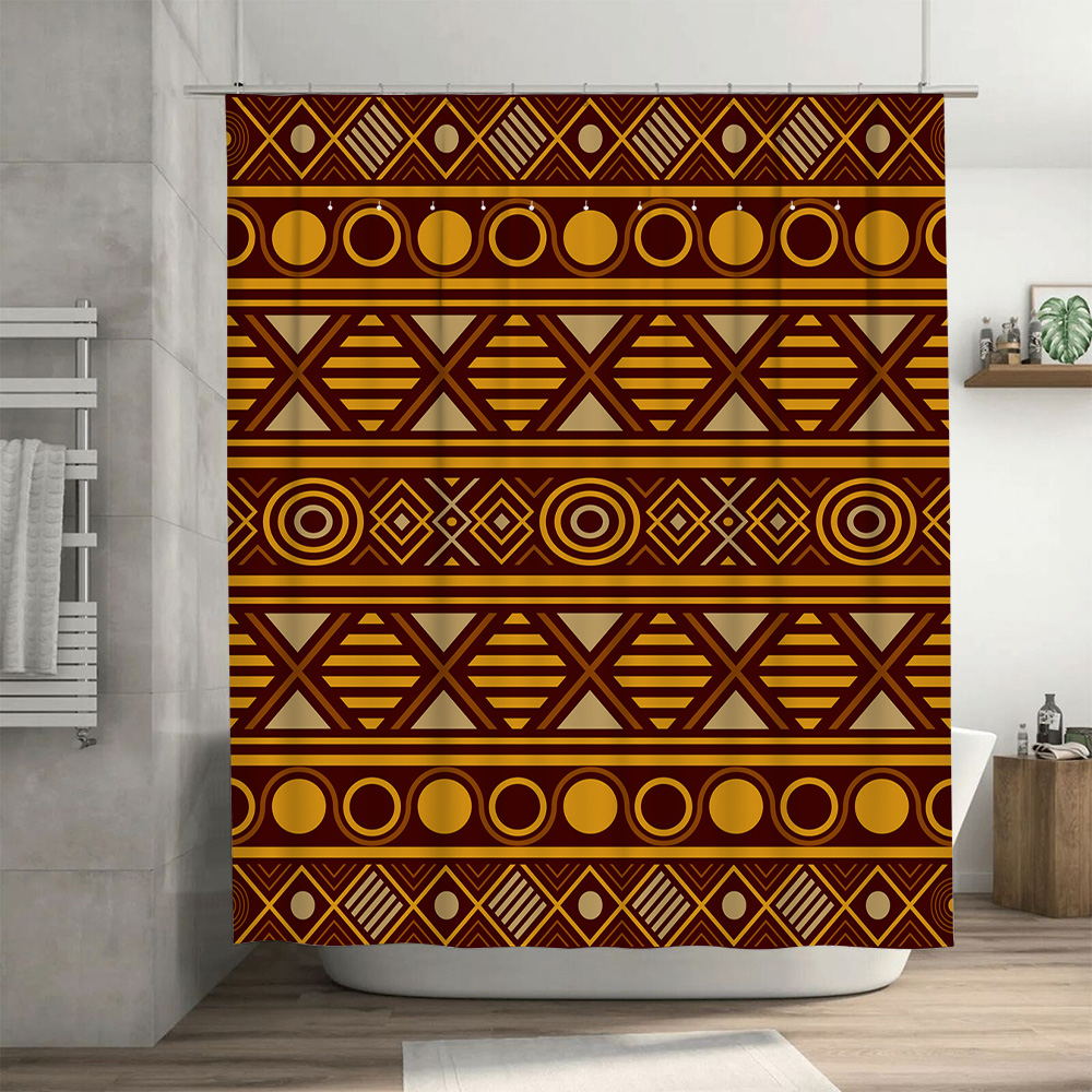 Geometric Shower Curtain Water - Home One Bathroom Accessories ulasan dan harga