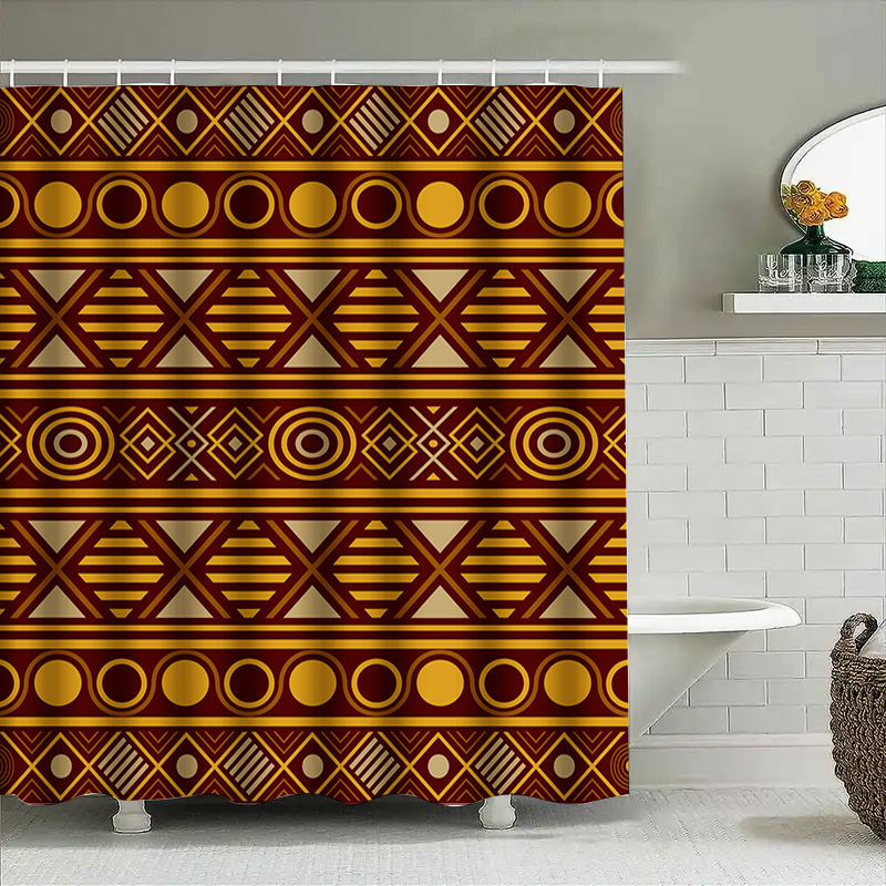 Geometric Shower Curtain Water - Home One Bathroom Accessories ulasan dan harga