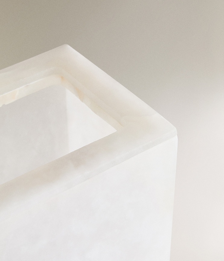 Natural Stone Snowflake Gypsum - Home Bathroom Trash Can ulasan dan harga