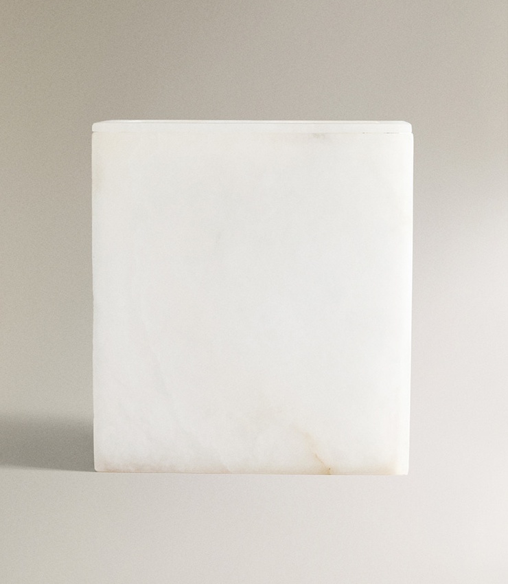 Natural Stone Snowflake Gypsum - Home Bathroom Trash Can ulasan dan harga