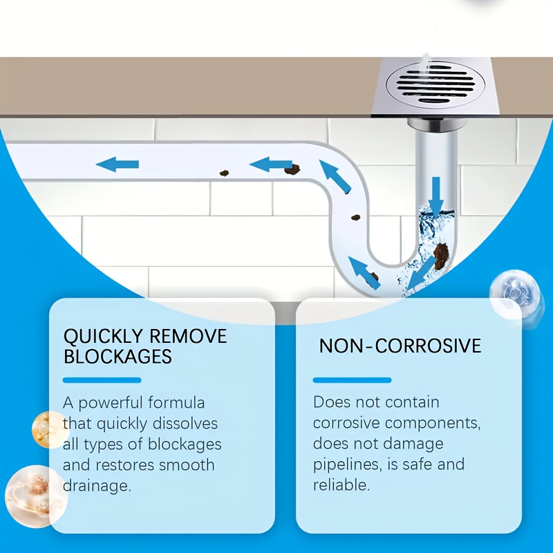 Powerful Drain Cleaner Powder, - Home Kitchen Bathroom Cleaning ulasan dan harga