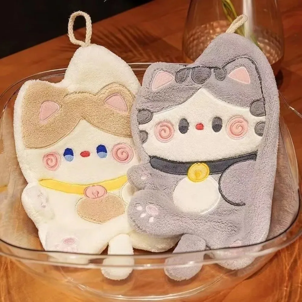 Cute Cat Hand Towel Quick Dryi - Home Kitchen Bathroom Cleaning ulasan dan harga