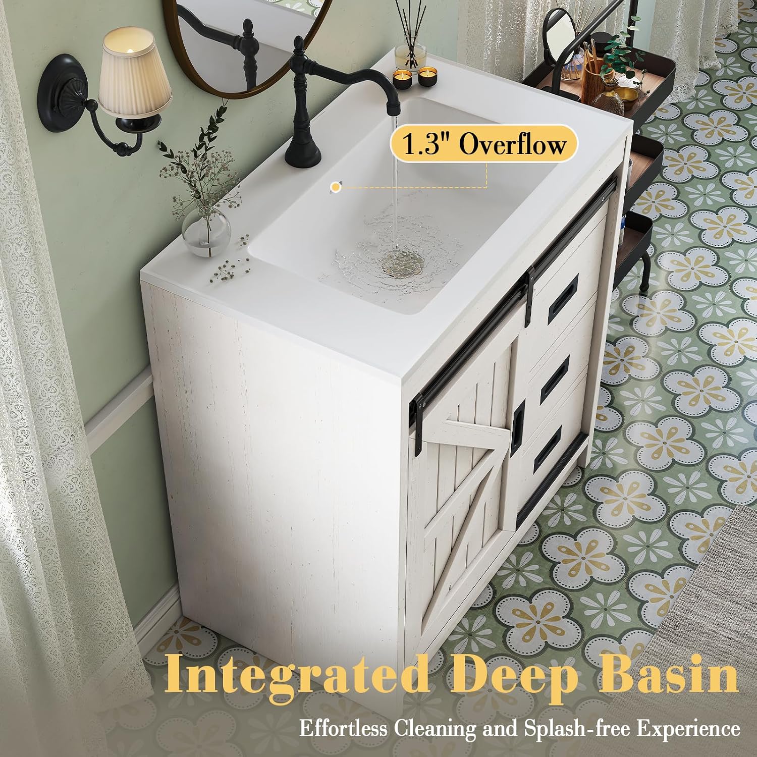 Large Farmhouse Bathroom Vanit - Home Bathroom Sink ulasan dan harga