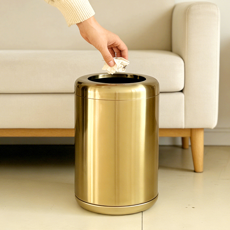 8L/2.4gal New Gold Stainless S - Home Bathroom Trash Can ulasan dan harga