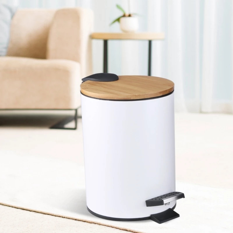 3/5L Wooden Flip Step Trash Ca - Home Bathroom Trash Can ulasan dan harga