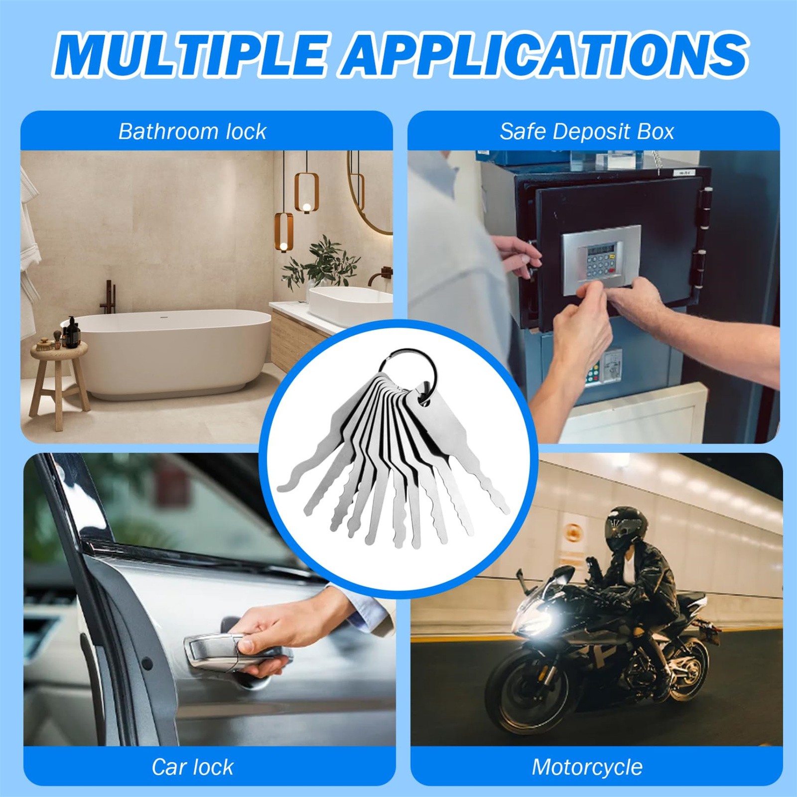 10pcs/Lot Uncut Key Blanks Loc - Home Bathroom Supplies ulasan dan harga