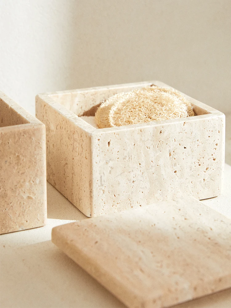 Travertine Storage Container f - Bath Salts Jar ulasan dan harga