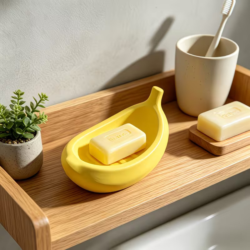 1pc Creative Banana Soap Dish, - Home Bathroom Sink ulasan dan harga
