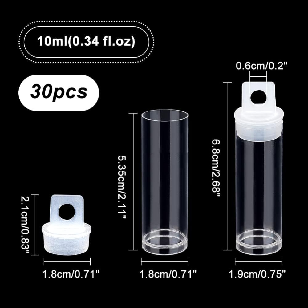 30pcs Clear Tube Bead Containe - Bath Salts Jar ulasan dan harga