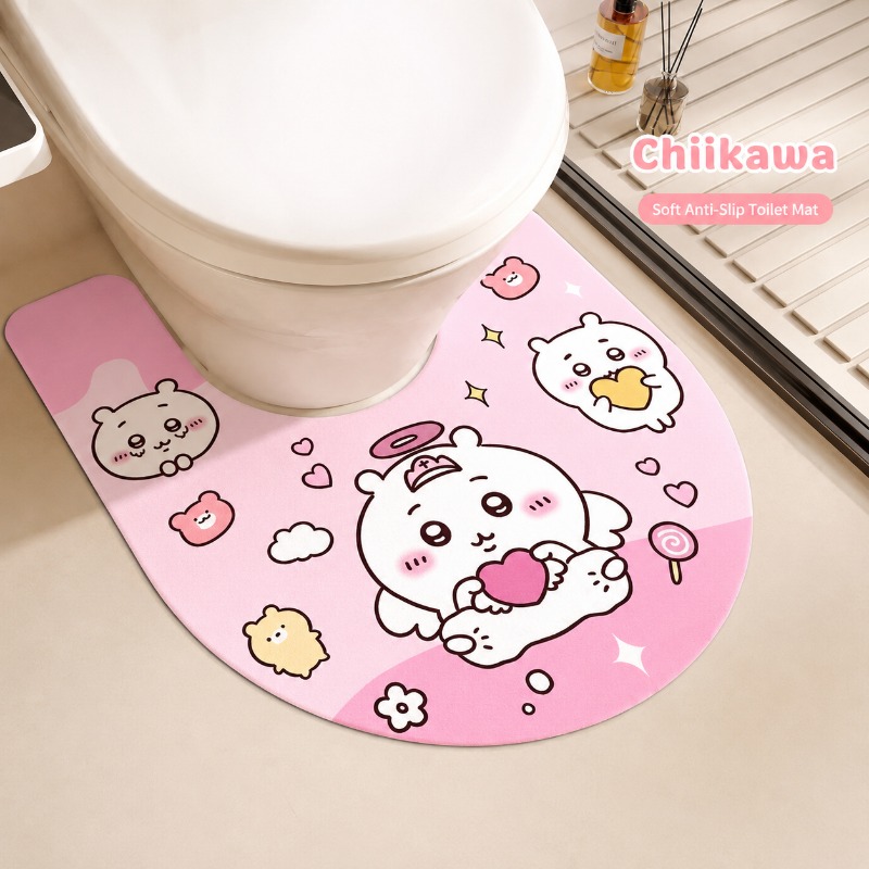 Cute Chiikawa U Shaped Toilet  - Home One Bathroom Accessories ulasan dan harga