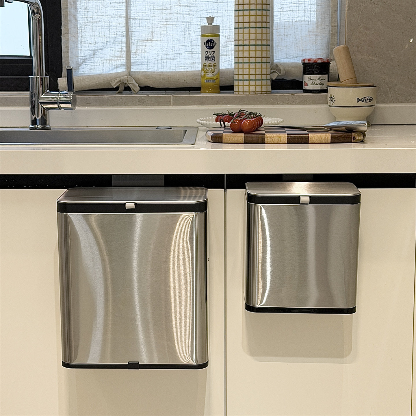 Stainless Steel Hanging Kitche - Home Bathroom Trash Can ulasan dan harga
