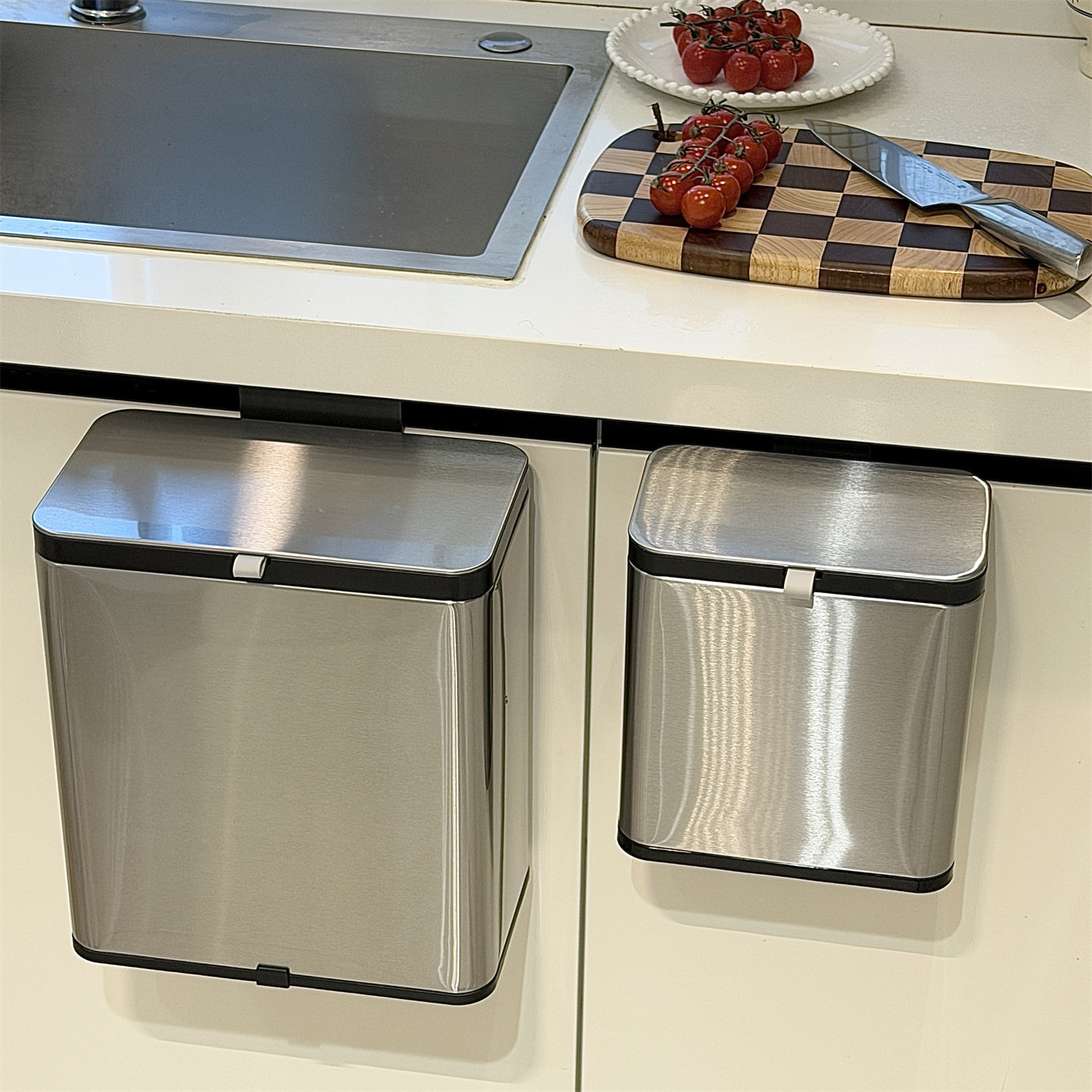 Stainless Steel Hanging Kitche - Home Bathroom Trash Can ulasan dan harga