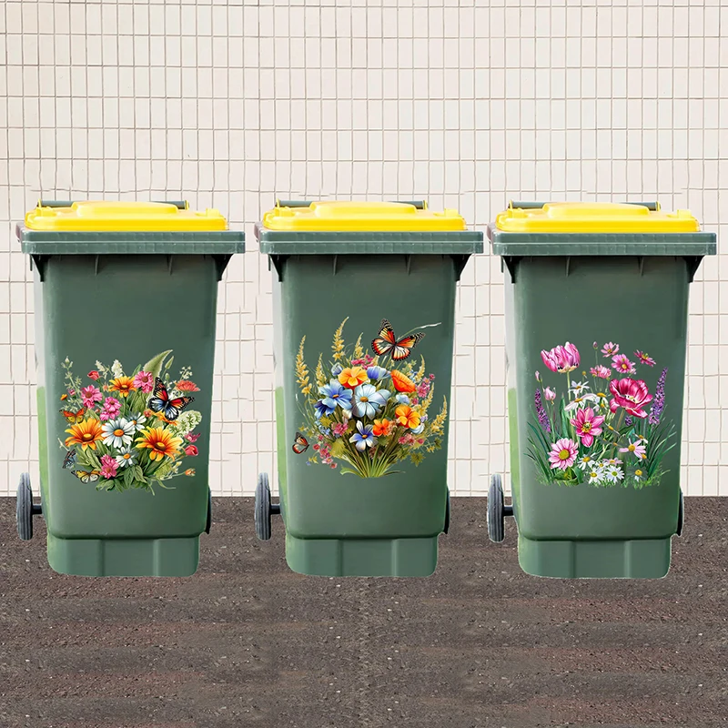 Sunflower Trash Can Stickers F - Home Bathroom Trash Can ulasan dan harga