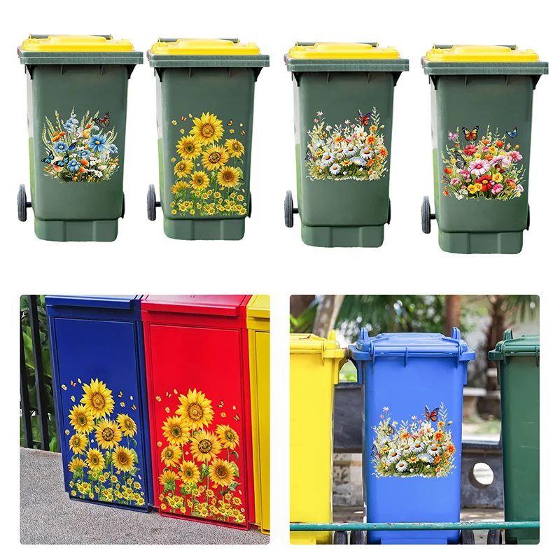 Sunflower Trash Can Stickers F - Home Bathroom Trash Can ulasan dan harga
