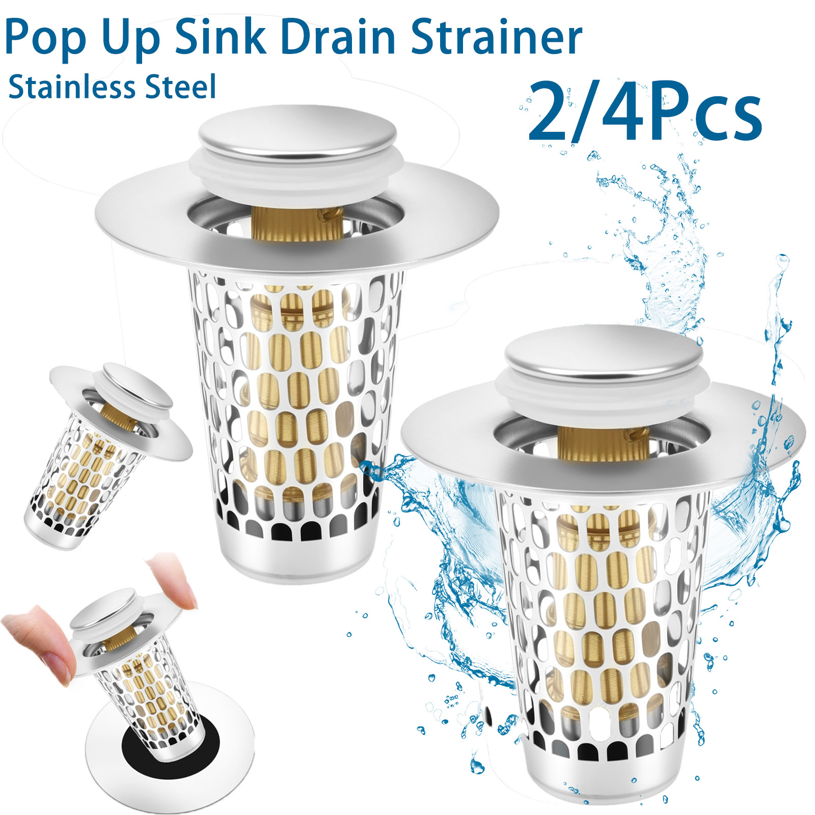 2/4Pc Pop Up Sink Drain Strain - Drain Hair Catcher ulasan dan harga