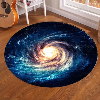 Galaxy Earth Moon Round Carpet - Home Bathroom Floor Mats ulasan dan harga