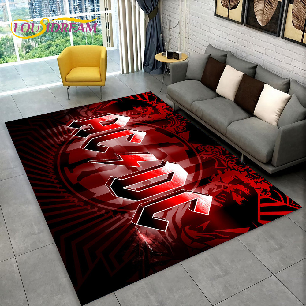 AC/DC Rock Band Area Rug Large - Home Bathroom Floor Mats ulasan dan harga