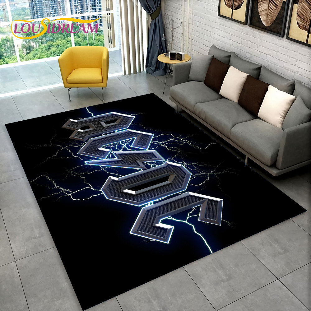 AC/DC Rock Band Area Rug Large - Home Bathroom Floor Mats ulasan dan harga