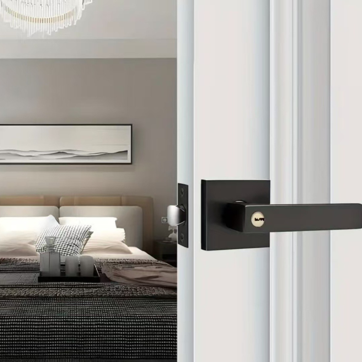 Privacy Door Lock Black Lever  - Home Bathroom Hardware ulasan dan harga