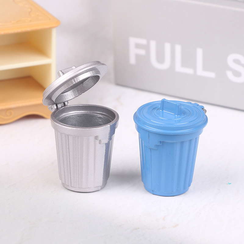 1Pcs Miniature Toy Model Scene - Home Bathroom Trash Can ulasan dan harga