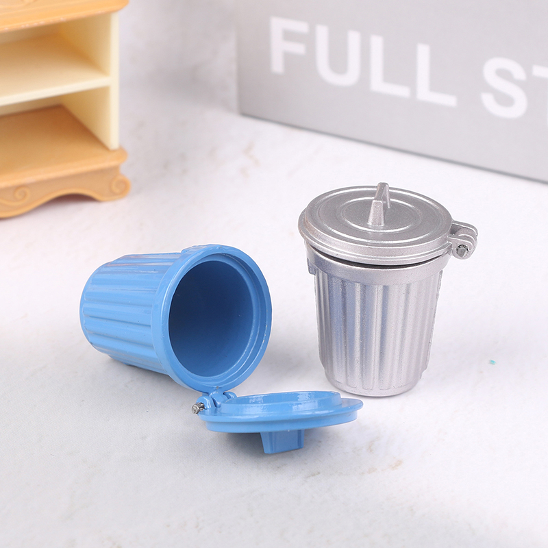 1Pcs Miniature Toy Model Scene - Home Bathroom Trash Can ulasan dan harga