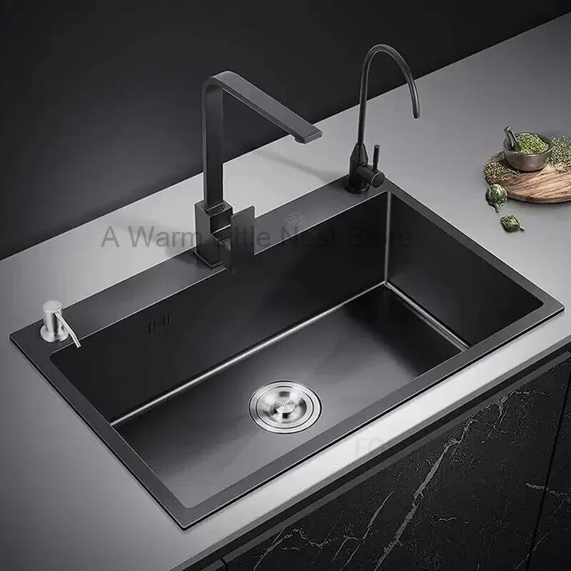 Black Nano Kitchen Sinks Bathr - Home One Bathroom Accessories ulasan dan harga